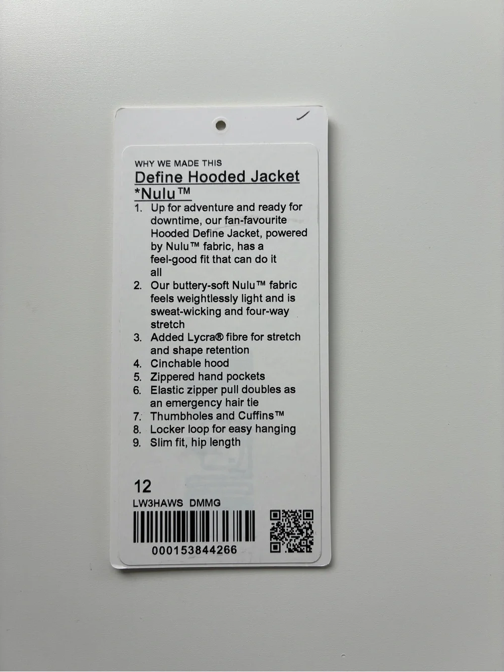 Lululemon Hooded Define Jacket Nulu Dramatic Magenta Size 12 Tag Included
